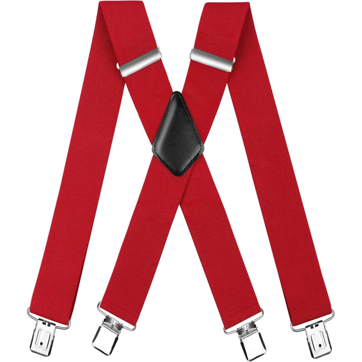 Suspensórios masculinos para calças, suspensórios fortes de 2 polegadas de largura, 4 clipes, resistentes para homens, suspensórios ajustáveis estilo x de alta elasticidade