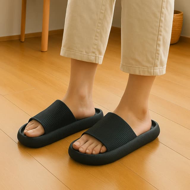 Chinelos de praia de eva sola grossa 4cm conforto tipo nuvem uso doméstico casal altura crescente interior cor sólida sandálias de verão