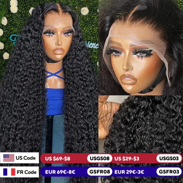 Hd onda de água perucas 13x4 13x6 laço frontal 30 40 polegadas 100% brasileiro encaracolado onda profunda frente do laço perucas humanas à venda para mulher