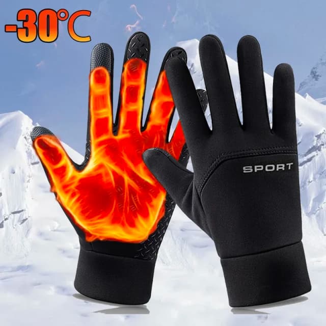 Luvas quentes de inverno com tela sensível ao toque, luvas de ciclismo à prova de vento e frio, corrida masculina e feminina, caminhadas, esqui