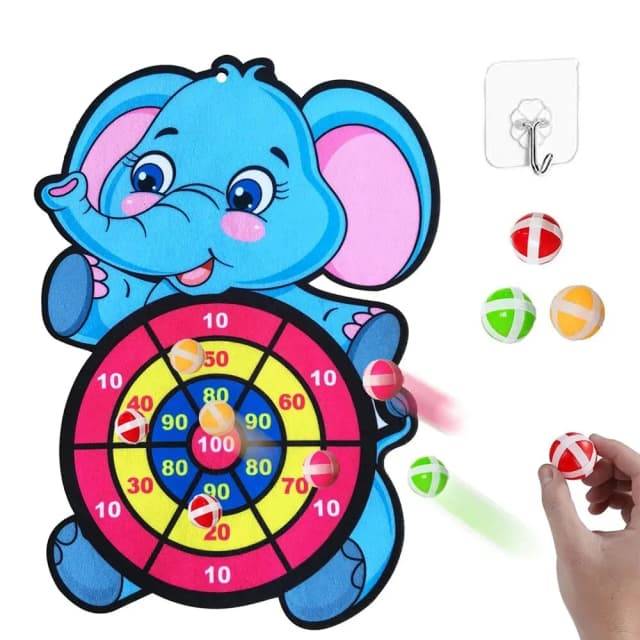 Indoor e Outdoor Sport Dart Board com 3 Sticky Balls para Crianças, Jogos de Festa, Cartoon Animal Toys, Presente de Natal