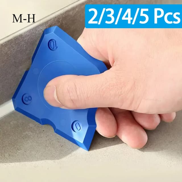 Conjunto de ferramentas para calafetagem de silicone de 4 peças – Espalhamento de selante versátil, fácil de limpar e profissional