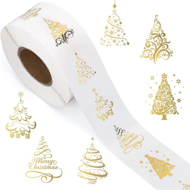 100-500 pçs transparente árvore de natal adesivos festa de natal presente embrulho etiqueta crianças scrapbook papelaria adesivos