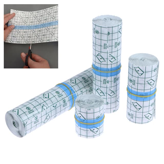 Bandagens adesivas elásticas transparentes descartáveis, ataduras impermeáveis do plutônio, 1 rolo, proteja suas tatuagens e chuveiros, 5m