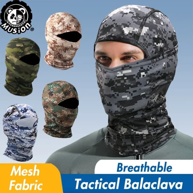 Musion Camo Balaclava Máscara Facial Bandana Capuz para Ciclismo Esqui Caça