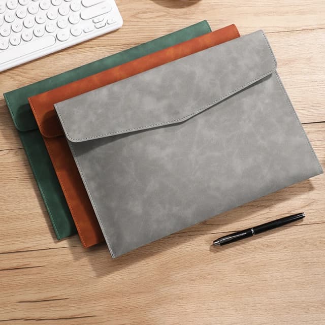 Pasta de couro A4 para negócios, organizador de documentos, pasta para contrato, bolsa de arquivos, material escolar e de escritório, moda