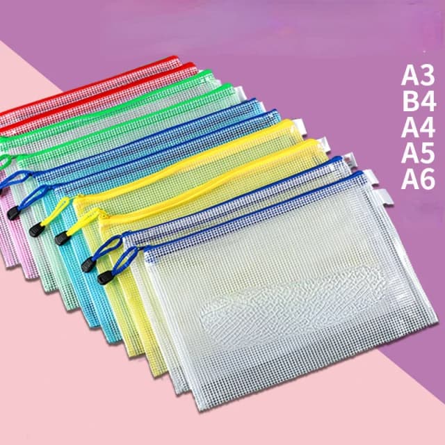 1 pc saco zip à prova dwaterproof água a3 a4 a5 a6 saco de documentos transparente caneta arquivamento produtos pasta bolso material escolar escritório