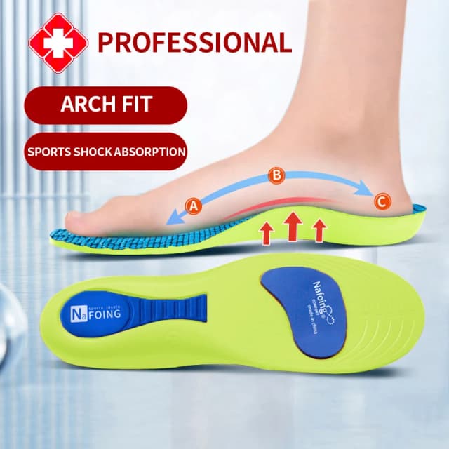 Palmilhas ortopédicas para pés esporte palmilha absorvente de choque para sapatos arco apoio fasciite plantar modelos almofadas sola das mulheres dos homens