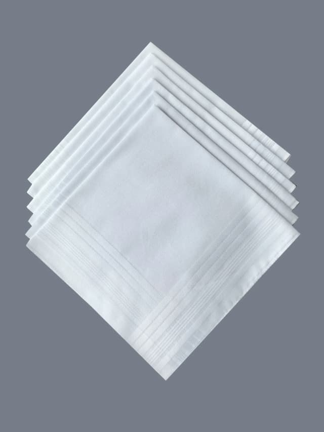 Puro algodão branco lenço, cetim e cetim lenço, cavalheiro lenço, escola terno, DIY Doodle suprimentos, cor sólida, sensação fina, 6PCs