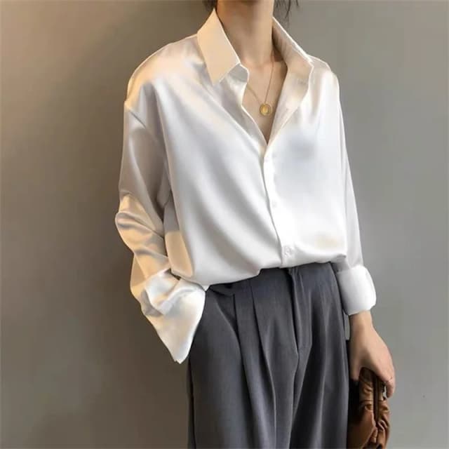 Mulher primavera outono estilo blusas camisas senhora casual manga longa turn-down colarinho blusas topos df4849