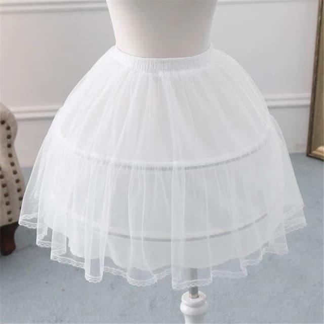Anágua de crinolina para meninas com argola sob saia curta branca saia evasê vestido de baile anáguas