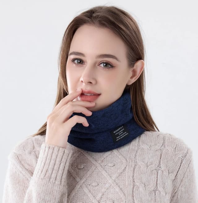 Cachecol de polaina de pescoço de inverno para homens e mulheres, tie-dye elegante e forro de lã para esqui e caminhadas ao ar livre