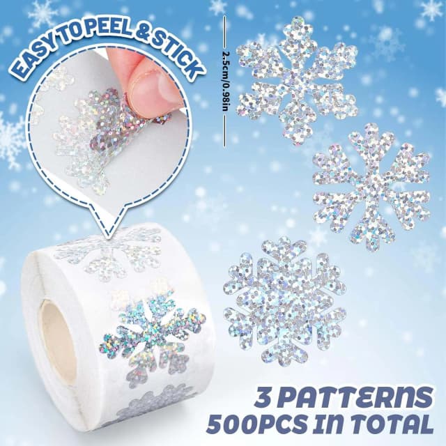 100-500 pçs laser natal neve adesivos festa de natal presente embrulho etiqueta crianças scrapbook papelaria adesivos