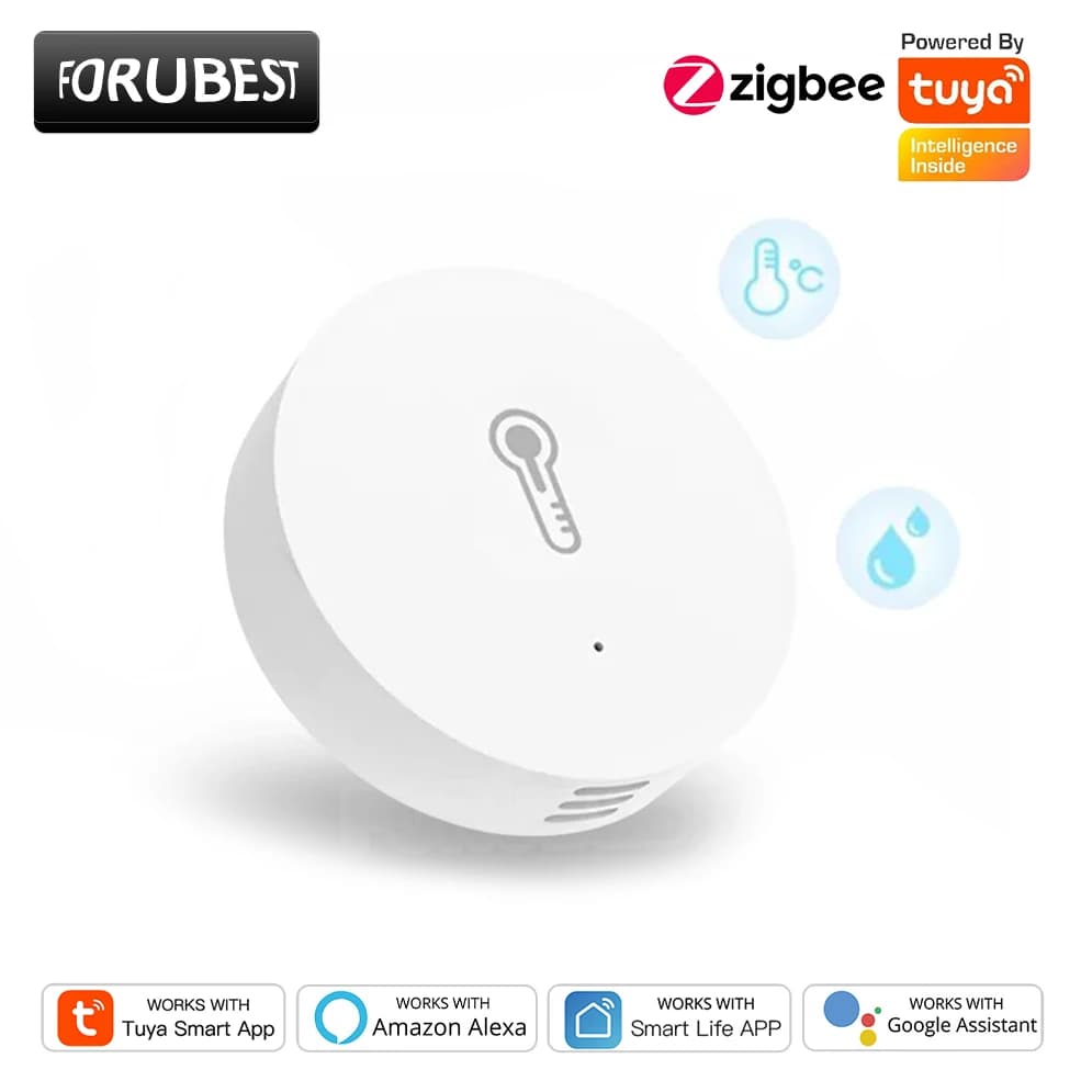 Tuya inteligente zigbee sensor de temperatura e umidade controle app termômetro interno monitor automação residencial funciona com alexa google