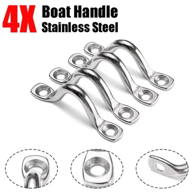 4 pçs alça 5mm fio de aço inoxidável olho cinta barco marinho amarrar fender gancho dossel motores acessórios