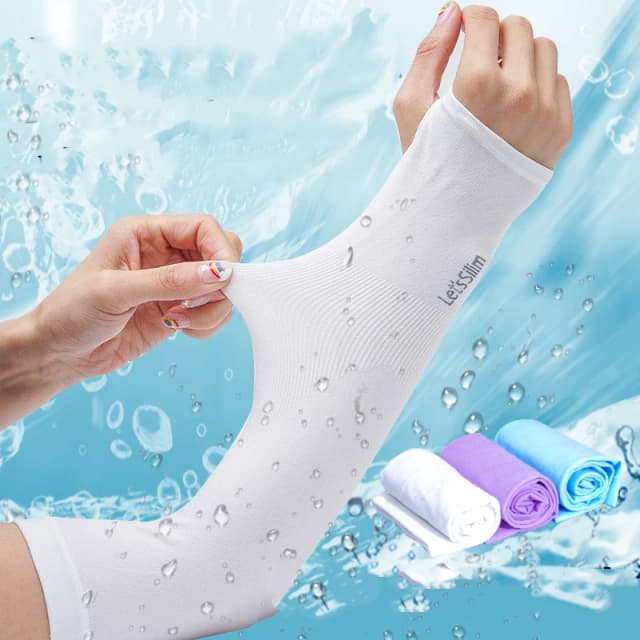 2 pares de mangas de seda gelo para homens e mulheres ao ar livre proteção uv ciclismo braço proteção solar preto mais branco