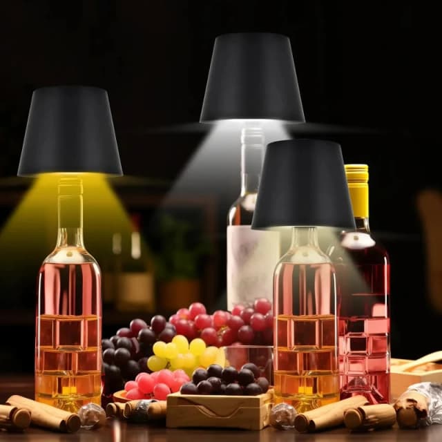 Lâmpada de mesa de garrafa sem fio controle toque 3 cores e stepless escurecimento noite lâmpada para barra ao ar livre garrafas vinho decoração luzes mesa