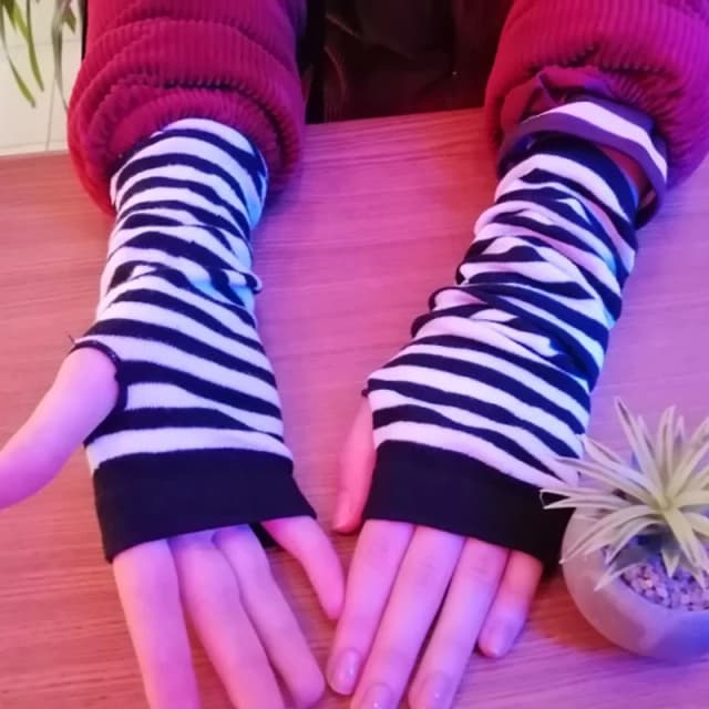 Luvas longas sem dedos preto punk manguito para mulheres gótico lolita meninas homens hip-hop luva cotovelo estiramento inverno braço mais quente mitten