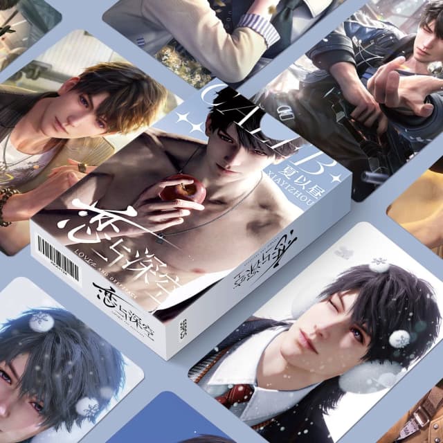 55 pçs/set amor e espaço profundo laser pequeno cartão caleb sylus zayne rafayel personagens lomo cartões photocard cosplay presente