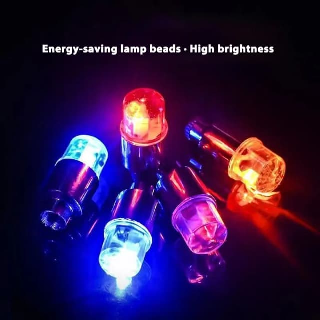 2 pçs colorido led luzes da válvula da roda motocicletas bicicletas tampas da válvula do pneu da roda do carro universal à prova de poeira capa da válvula da bicicleta