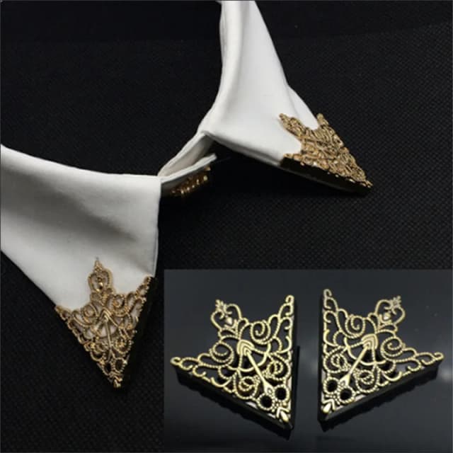 Moda feminina broche acessórios maré requintado pino broches para senhoras blusa broche colar decorado camisa dourada