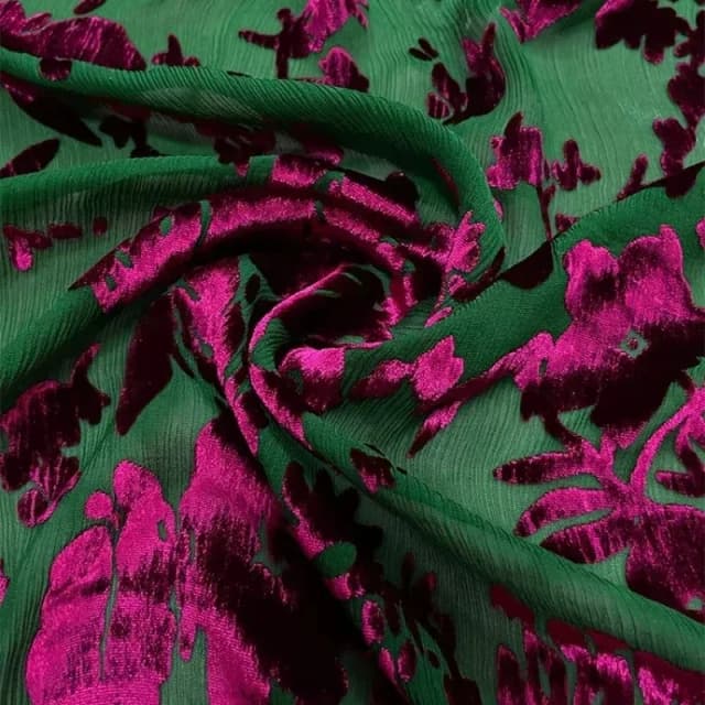 Tecidos de seda de veludo crepe amoreira seda flutuante queimado vestido cheongsam feminino xale cachecol pano por os metros planta flor