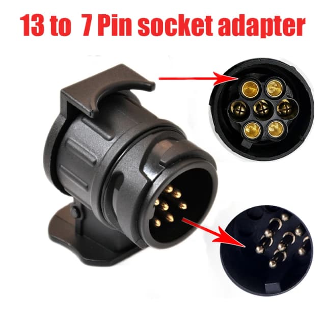 Adaptador de tomada durável de 13 a 7 pinos, conector de reboque 12v, barra de reboque, plugues à prova d'água, adaptador de soquete, protegem conexões a30