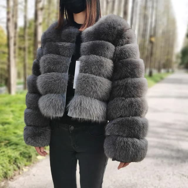 Maomaokong 2022 novo casaco de pele real das mulheres moda inverno curto jaqueta luxo couro natural roupas femininas casaco de pele de raposa coletes