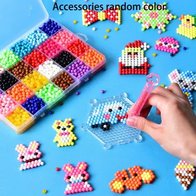 1000 pçs/caixa diy spray de água contas mágicas conjunto brinquedo artesanal cor das crianças contas cristal puzzle artesanato kit presente variedade brinquedos feijão