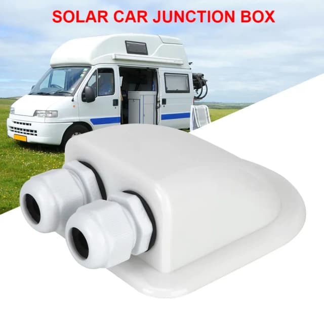 Caixa de junção solar para carro, caravana, entrada de cabo, glândula, fio de teto, suporte de conector de cabo, furo duplo, acessórios automotivos