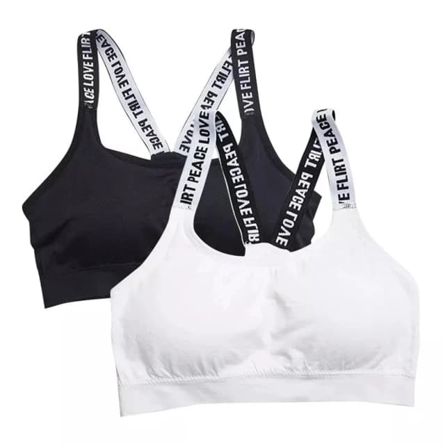 1 pçs alfabeto inglês sexy confortável alça de ombro envolto peito e pano sem costura sem aro meninas anti luz esportes roupa interior
