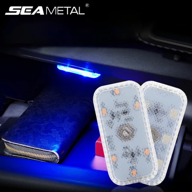 Seametal sensor de toque lâmpada led 6 led luz ambiente interior do carro telhado lâmpada leitura sem fio usb recarregável atmosfera luzes