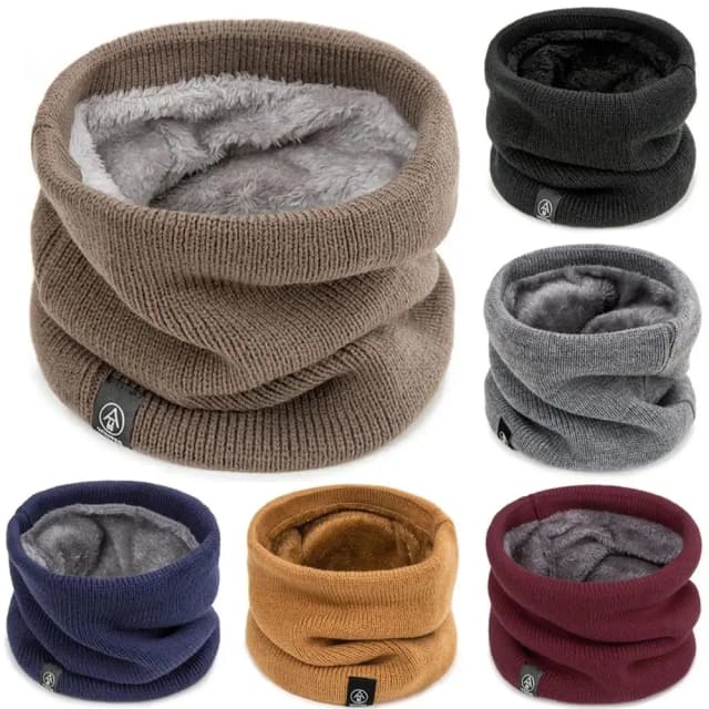 Unissex sólido cashmere pelúcia quente inverno anel cachecol feminino masculino malha máscara facial completa snood pescoço cachecóis bufanda grosso silenciador novo