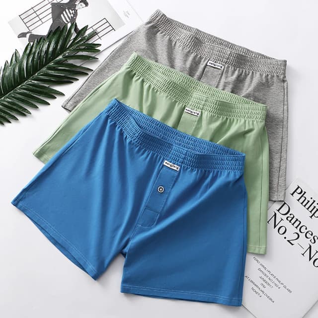 3D Virilha Roupa Interior para Homens, Respirável Pijama Calcinha, Cintura Elástica, 100% Algodão Pijamas, Alta Qualidade, M-3XL, 3 Pçs/pacote