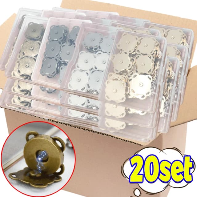 1-20 conjuntos de sacos com botão de pressão magnético, fechos, botões, bolsa, carteira, artesanato, peças, mini fivela de adsorção, atacado