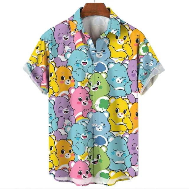 Camisas masculinas engraçadas para homens bonito urso impressão 3d topos roupas casuais verão nova manga curta camiseta solta camisa de grandes dimensões