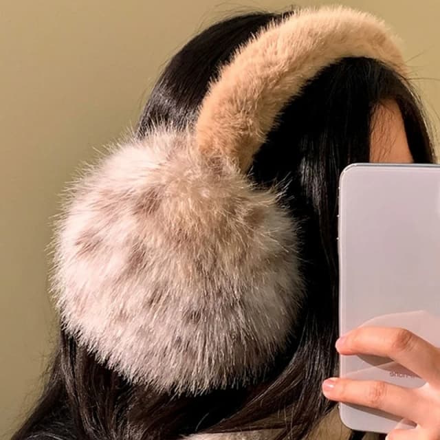 Y2k leopardo protetores de orelha de pele do falso dobrado inverno quente engrossar anti-congelante protetores de orelha feminino ao ar livre proteção contra frio protetores de ouvido capa de orelha