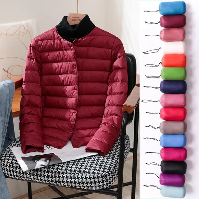 2023 recém chegados outono inverno quente feminino pato branco para baixo jaquetas finas moda feminina ultra leve embalável casacos puffer