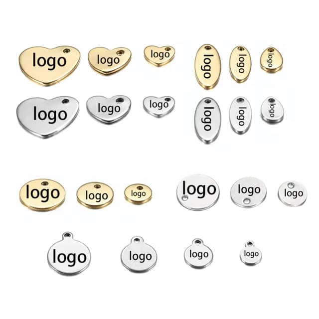50-200 pçs personalizado laser gravar nome logotipo de aço inoxidável colar personalizado estender corrente cauda tag jóias charme