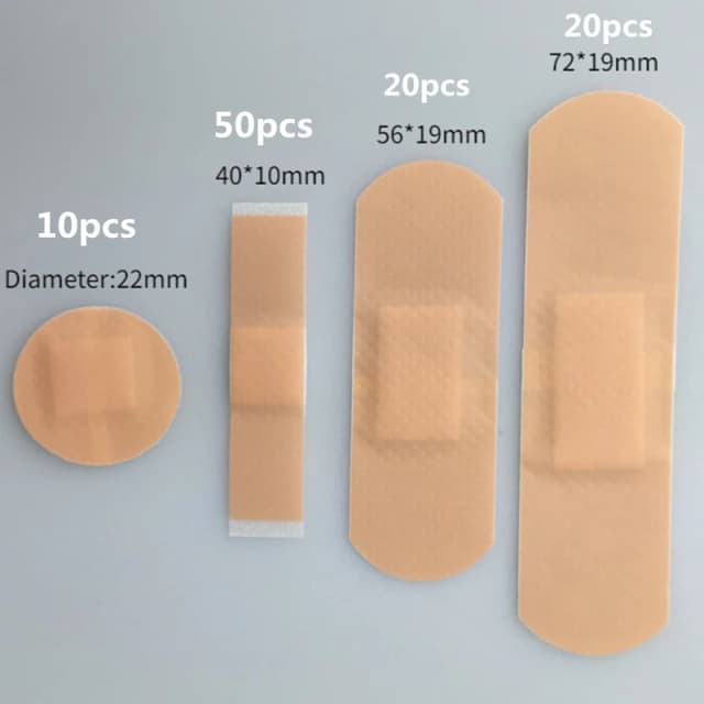 100 pçs tiras de primeira ferida remendo peband ajuda respirável dedo curativo adesivo bandagem colando gesso acessórios médicos