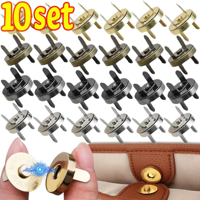 3/10 conjunto de prendedor magnético invisível, sem ponto, botões de bolsa, carteira, casaco, bolsas, fivela magnética, peças de bagagem de metal, acessórios