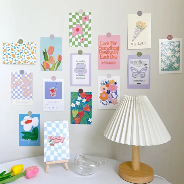 Ins colorido flor tulipa cartões postais bonito cartão decorativo foto adereços diy fundo decoração de casa estudante cartão 30 folhas
