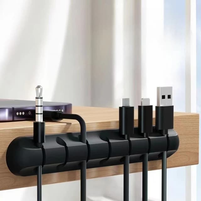 Organizador de Fios para Cabos de Carregamento de Celular e Cabos de Dados, Organizador de Fios com Clipe de Fixação