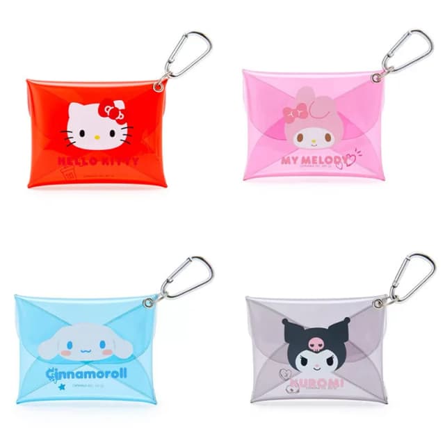 Bonito pvc geléia zero carteira transparente kuromi cartão saco de armazenamento com fivela montanhismo presentes para meninas