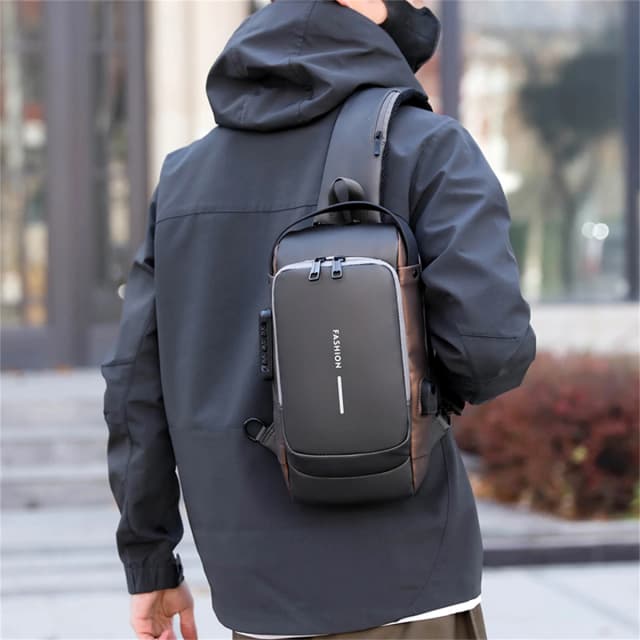 Multifuncional masculino anti-roubo usb bolsa de ombro homem crossbody corpo viagem sling peito pacote mensageiro para masculino-ljx