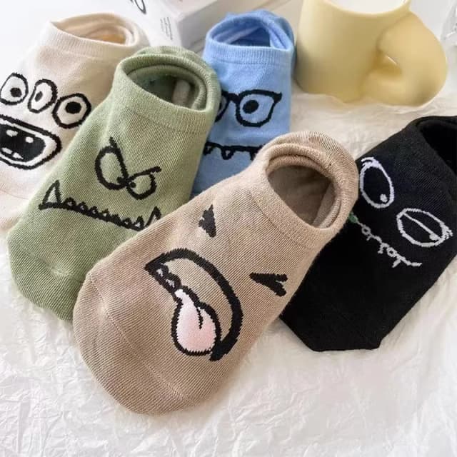 10 pares de meias com estampa felpuda, meias invisíveis fofas e leves, meias e meias femininas