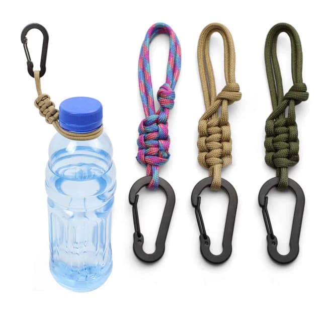 Fivela de garrafa de água multifuncional ao ar livre, fivela de chaleira, fivela de corda de guarda-chuva, fivela de chapéu, chaveiro universal de água mineral