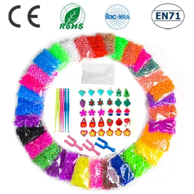 600 elástico cores diferentes borracha tear bandas pulseira crianças caseira pulseiras diy para tear pulseira de pulso para mulher
