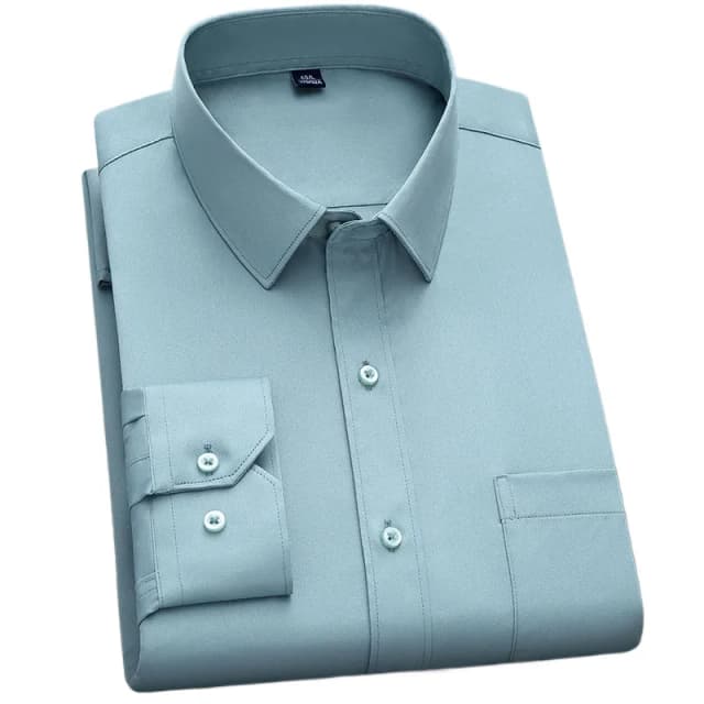 BAMBOOPLE Nova Moda Camisa Sem Ferro Anti-rugas Clássico Sólido Negócios Casual Soft Wear Camisas de Manga Longa para Homens AEchoice