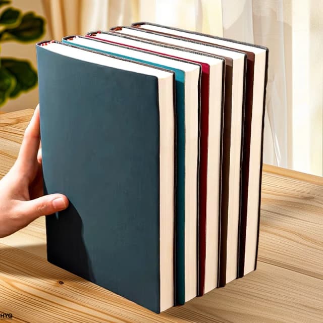 Caderno de couro macio A5, 120 páginas, material de escritório, capa impermeável, toque confortável, venda quente